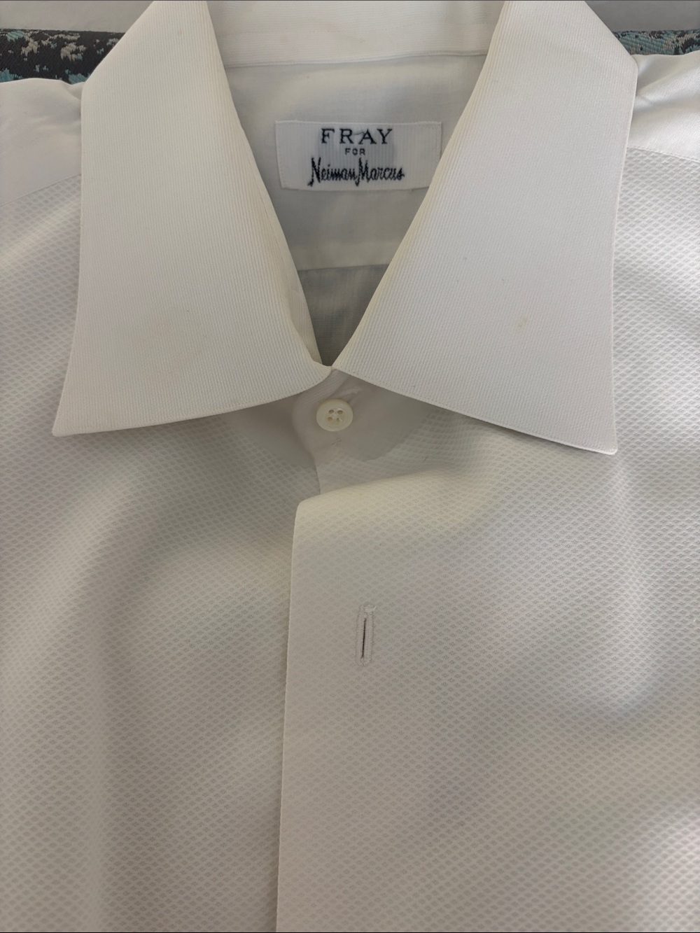 Neiman Marcus (Fray) White Men's Tuxedo Shirt neck size 16.5